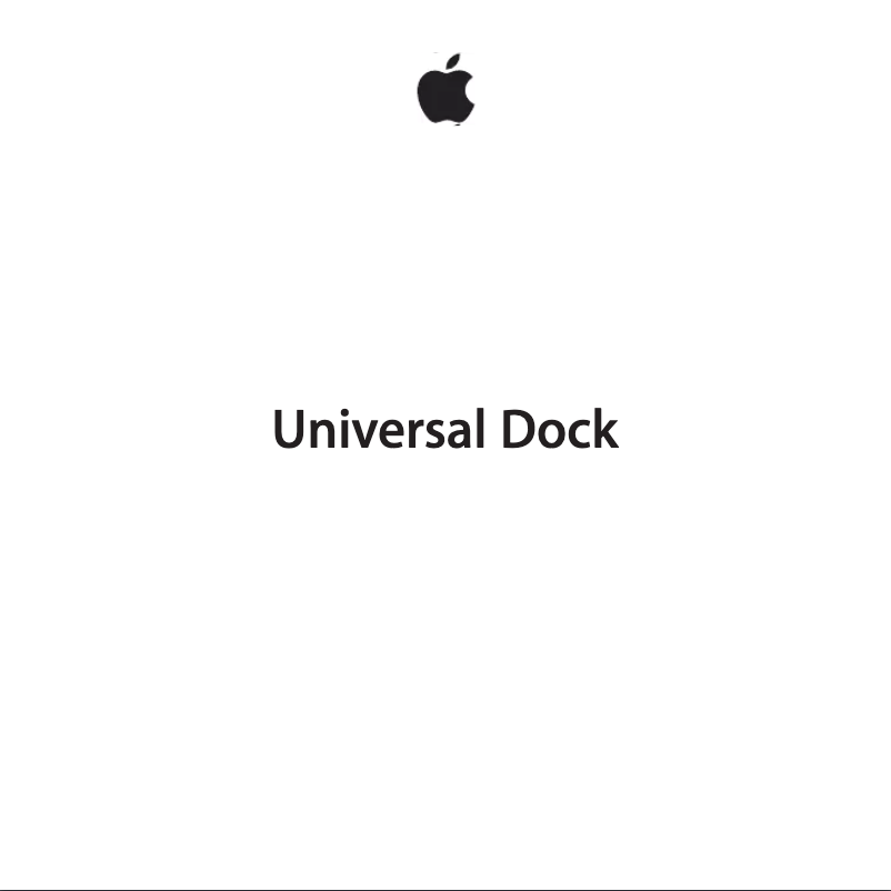 Page 1 of the manual User Manual Apple Universal Dock