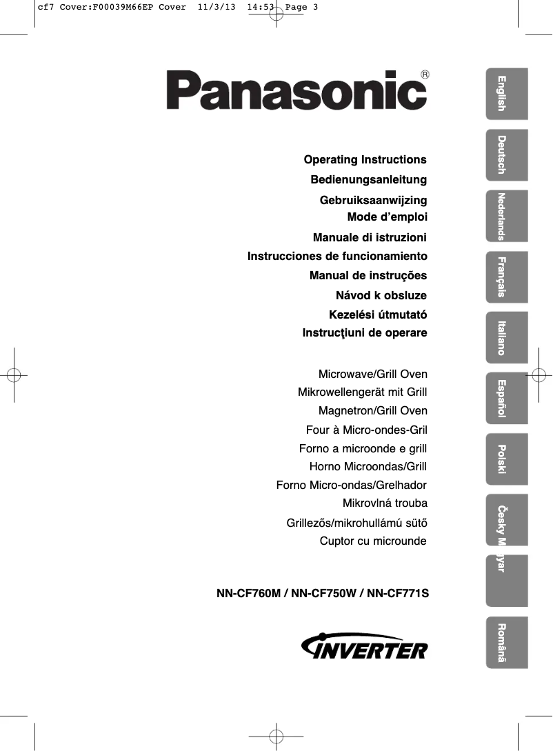 Page 1 of the manual User Manual Panasonic NN-CF750W