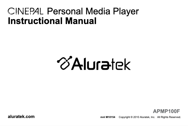 First page image of the manual for APMP100F