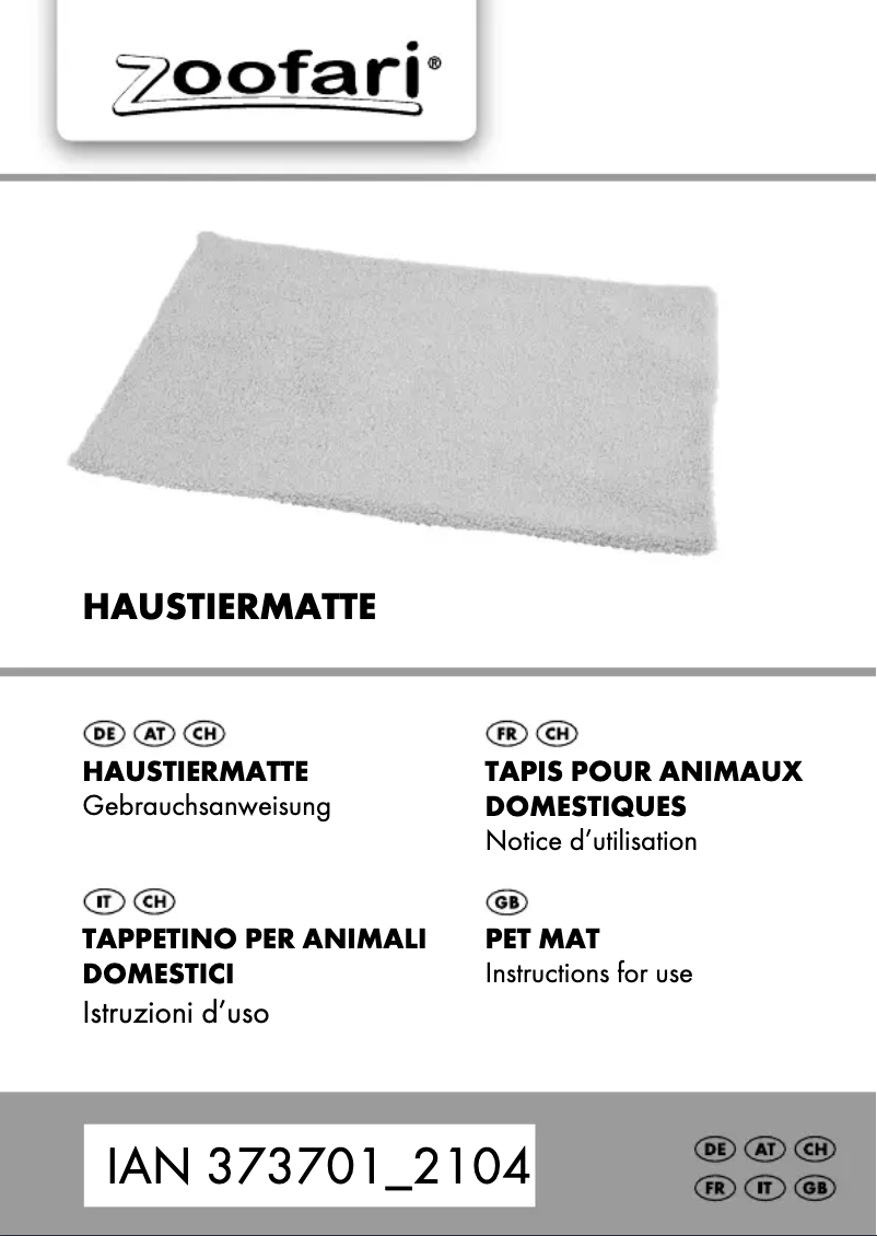 First page image of the manual for IAN 373701