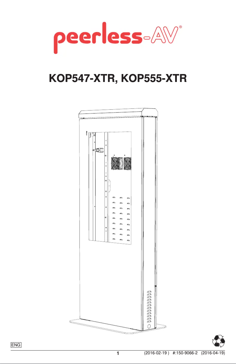 Page 1 of the manual User Manual Peerless-AV Xtreme KOP547-XTR
