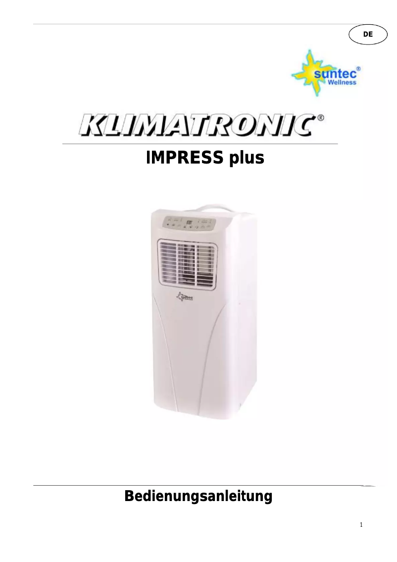 Page 1 of the manual User Manual Suntec Impress 27+