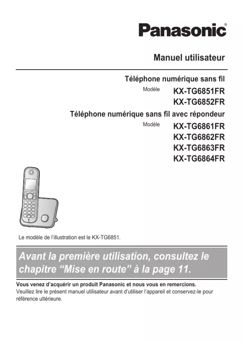 Page 1 of the manual User Manual Panasonic KX-TG6851