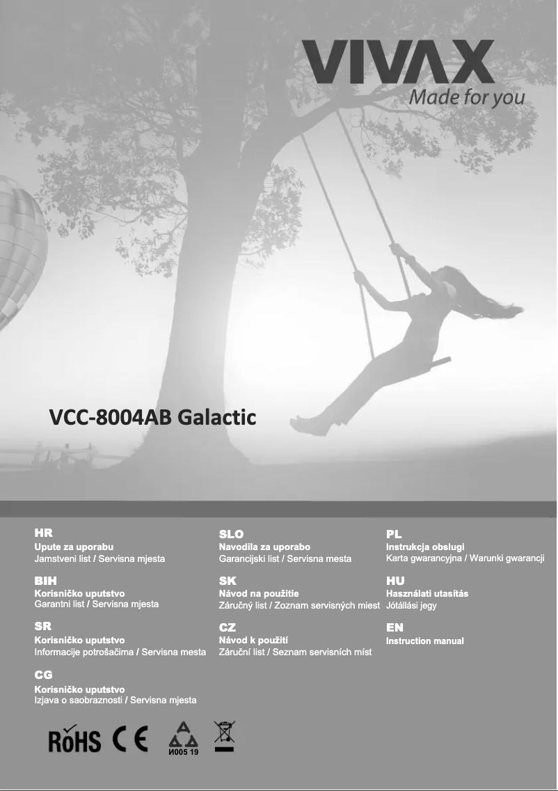 First page image of the manual for VC-702 Zeo