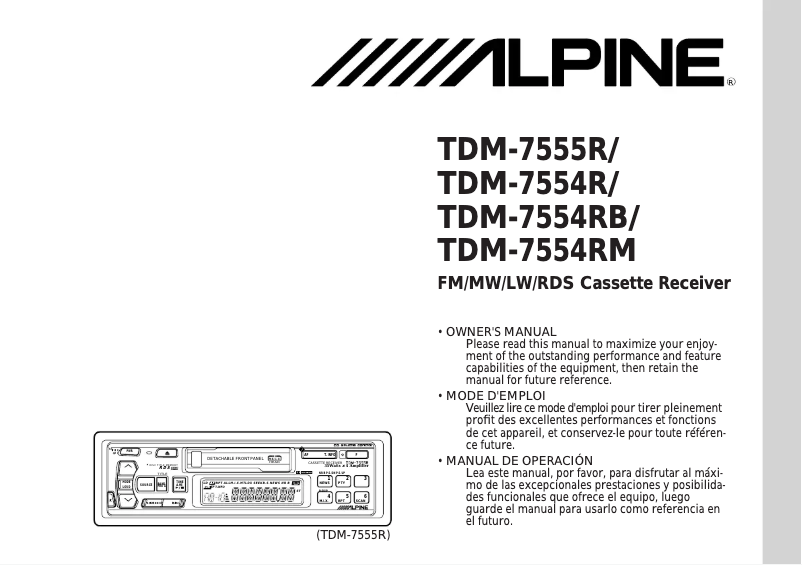 First page image of the manual for TDM-7554R