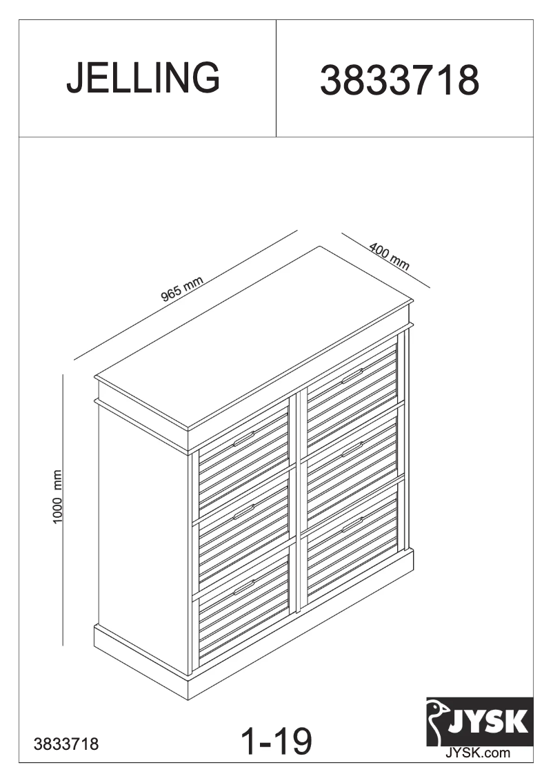 Page 1 of the manual User Manual JYSK Jelling (97x100x40)