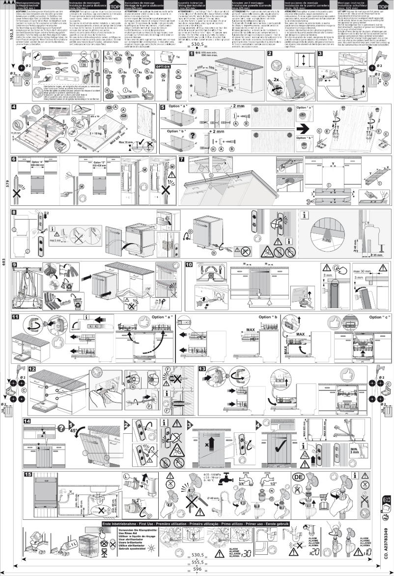 Page 1 of the manual Installation Guide Zanussi ZDLN7530