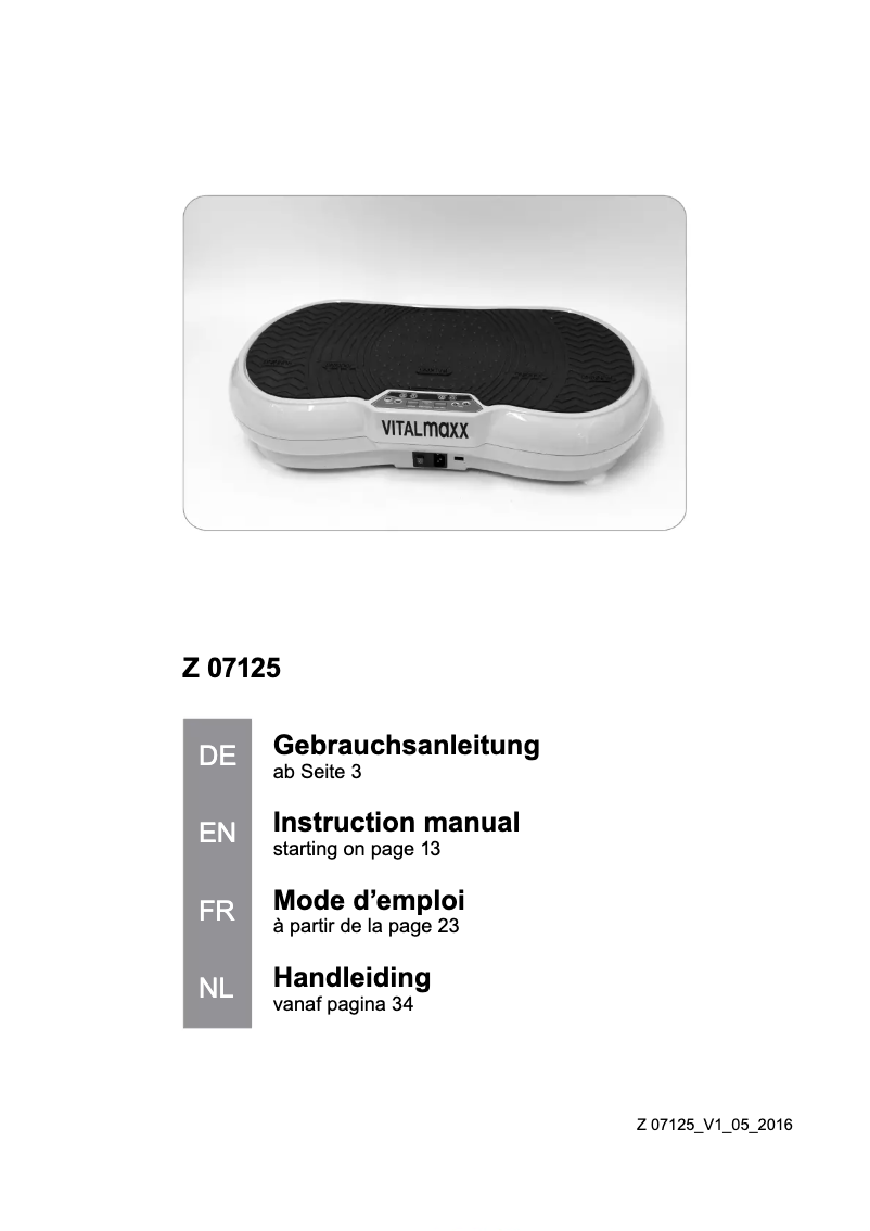 First page image of the manual for 07125