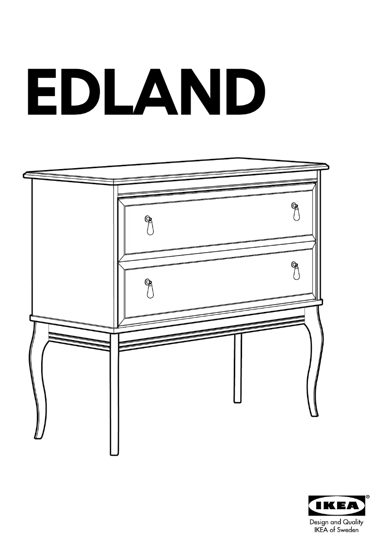 First page image of the manual for EDLAND (2 drawers)