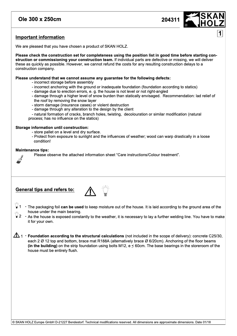 Image de la première page du manuel de l'appareil Ole