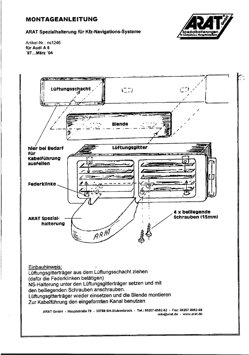 First page image of the manual for NS1246
