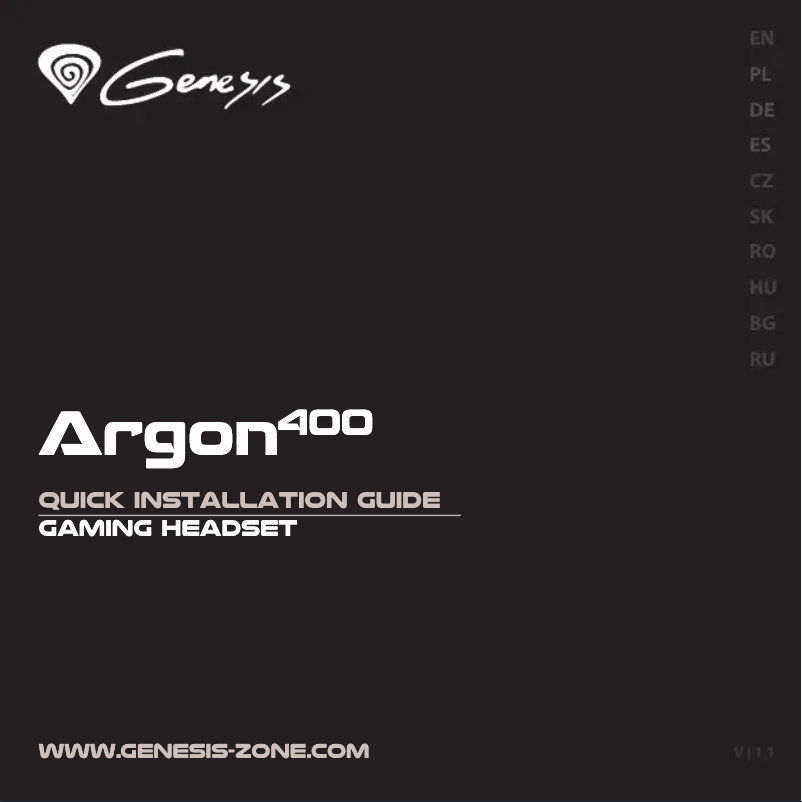 Page 1 of the manual User Manual Genesis Argon 400