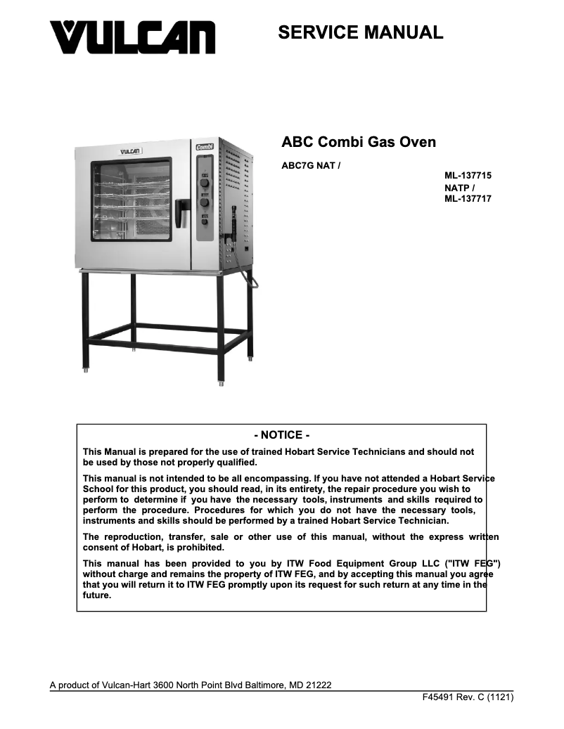 Page 1 of the manual User Manual Vulcan ABC7G