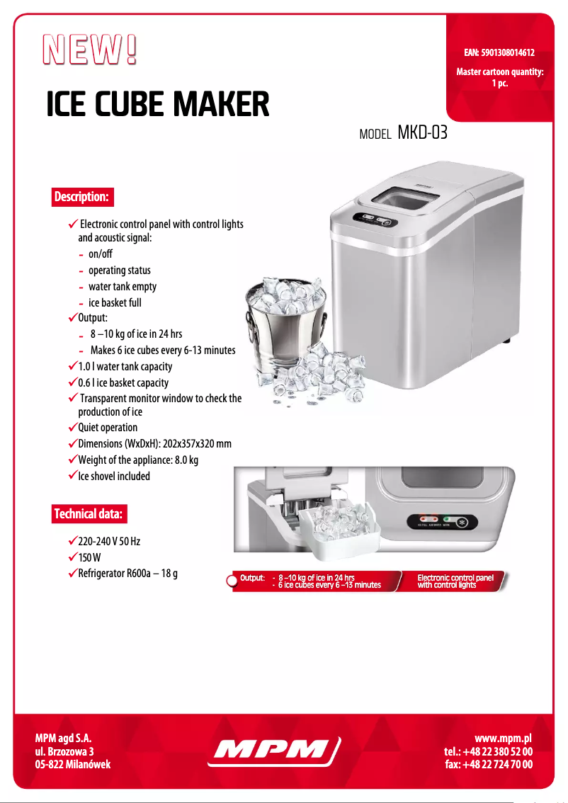 Page 1 of the manual Technical Sheet MPM MKD-03