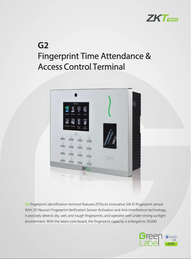 First page image of the manual for G2