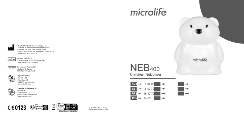 Page 1 de la notice Manuel utilisateur Microlife NEB 400