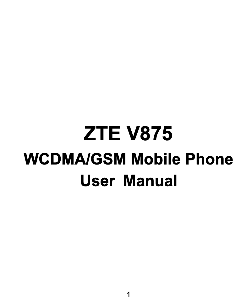 First page image of the manual for V875