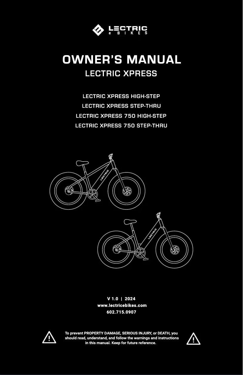 Page 1 of the manual User Manual Lectric XPress High-Step
