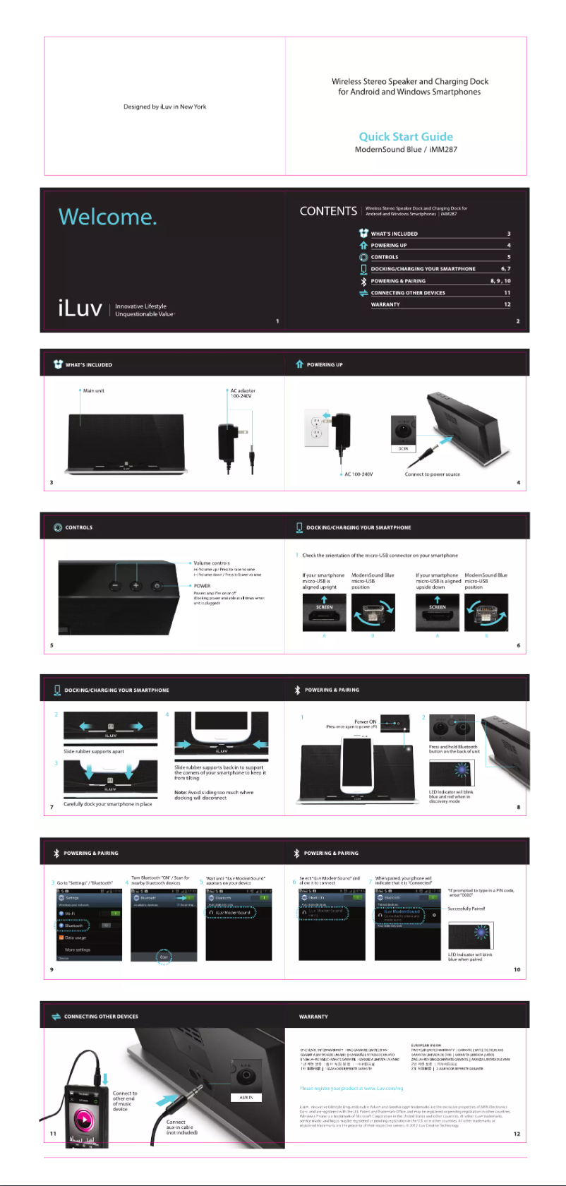 First page image of the manual for IMM287