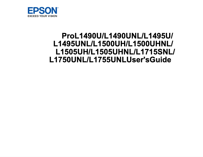 Page 1 de la notice Manuel utilisateur Epson EB-L1490U