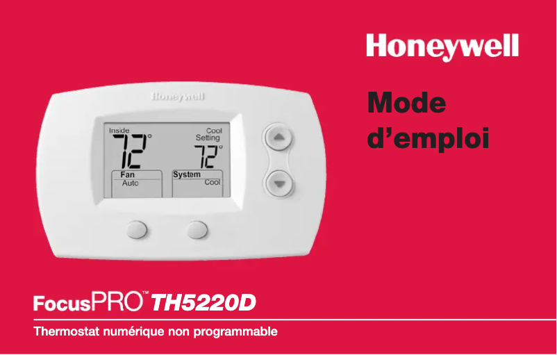 Page 1 of the manual User Manual Honeywell FocusPRO TH5220D