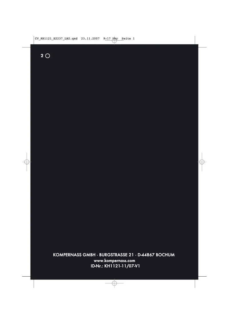 First page image of the manual for KH 1121