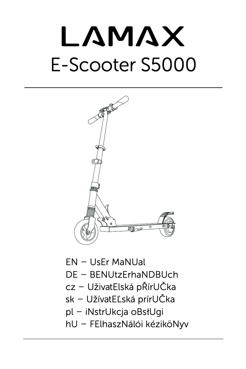 Page 1 of the manual User Manual Lamax E-scooter S5000