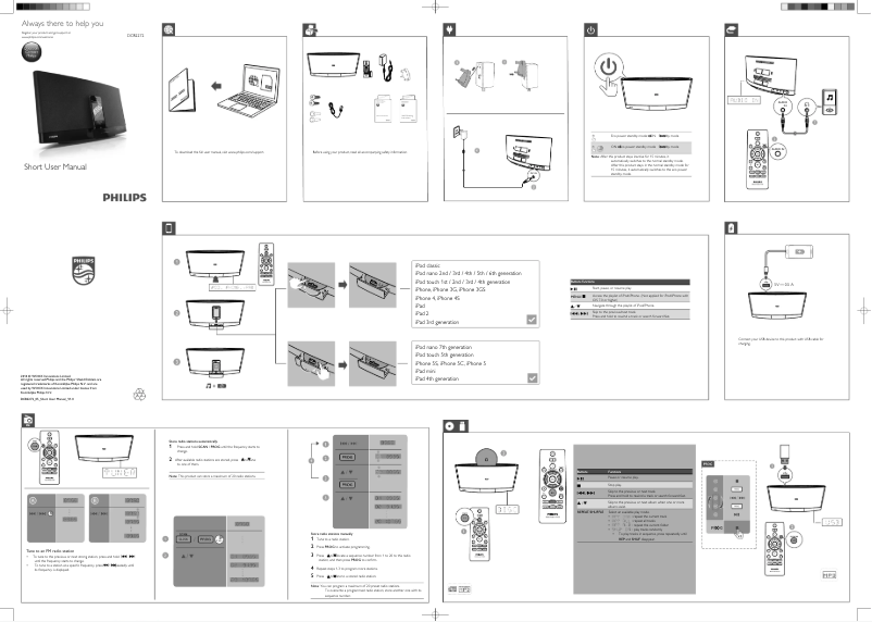 Page 1 of the manual Quick Start Guide Philips DCB2272