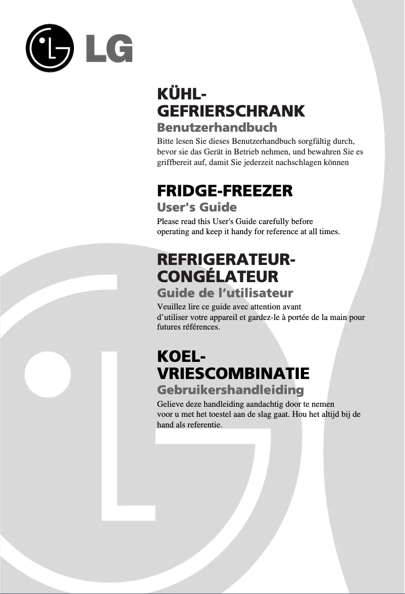 First page image of the manual for GR-B459BNGZ