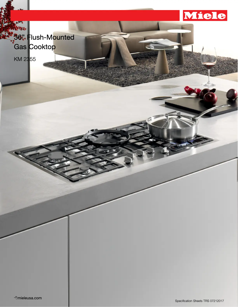 Page 1 of the manual Technical Sheet Miele KM 2355 LP
