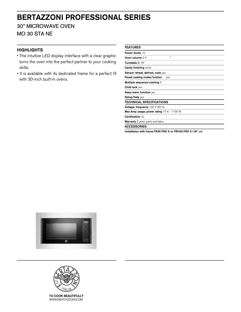 First page image of the manual for MO30STANE