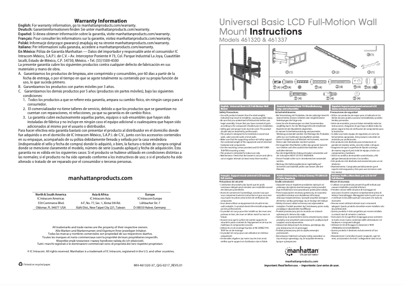 Page 1 of the manual User Manual Manhattan 461320