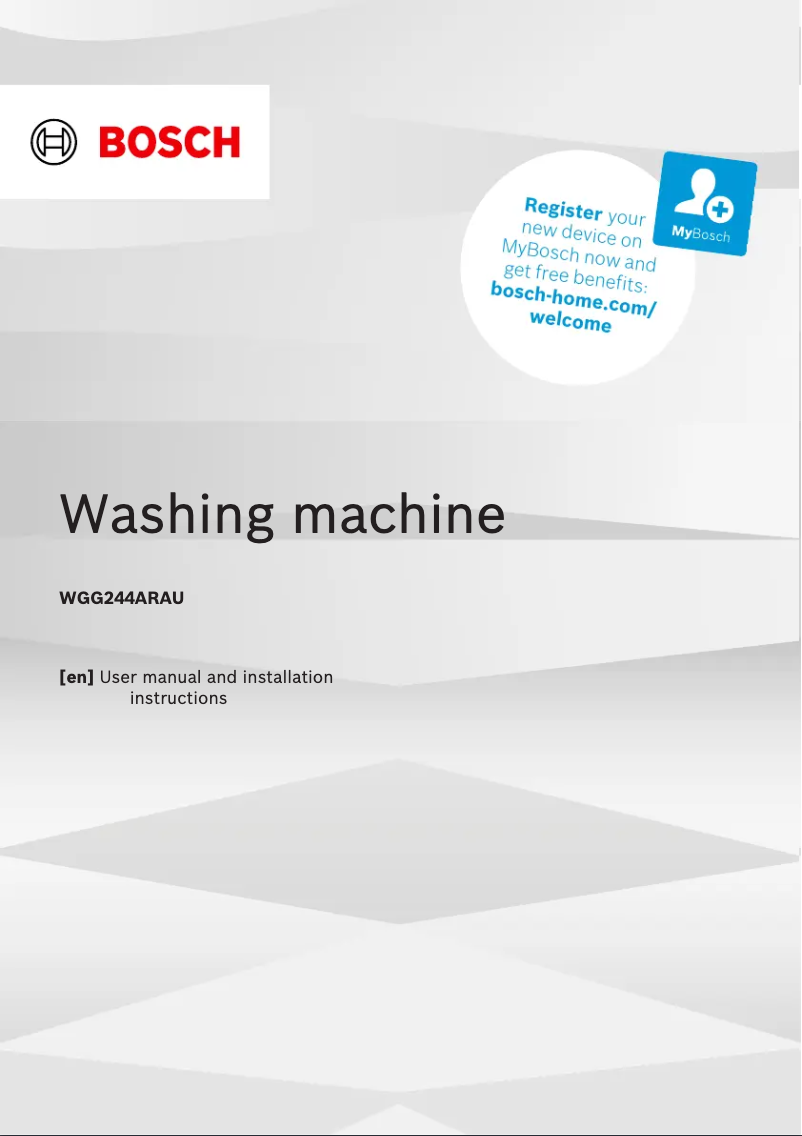 Page 1 of the manual User Manual Bosch WGG2449RAU