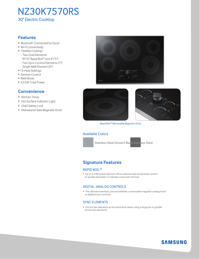 Page 1 of the manual User Manual Samsung NZ30K7570RG