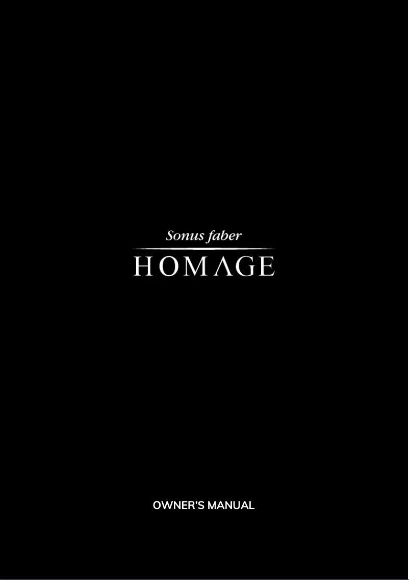 Page 1 of the manual User Manual Sonus Faber Homage