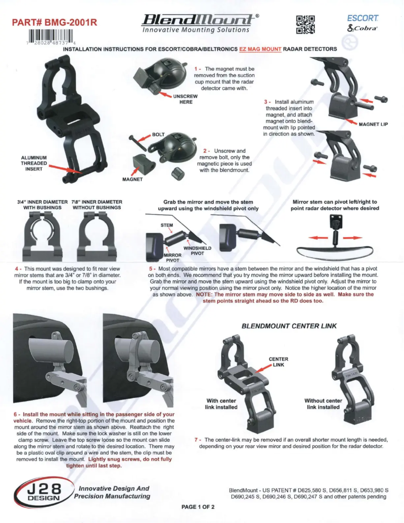 Page 1 of the manual User Manual BlendMount BMG-2001R