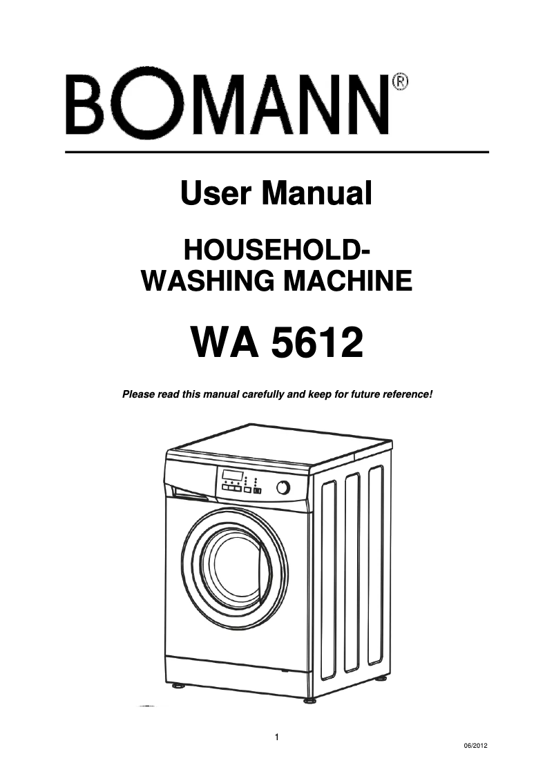 First page image of the manual for WA 5612