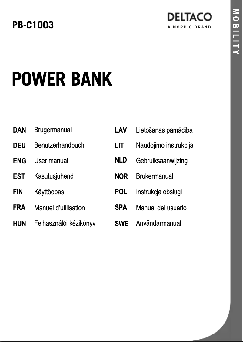 First page image of the manual for C1003