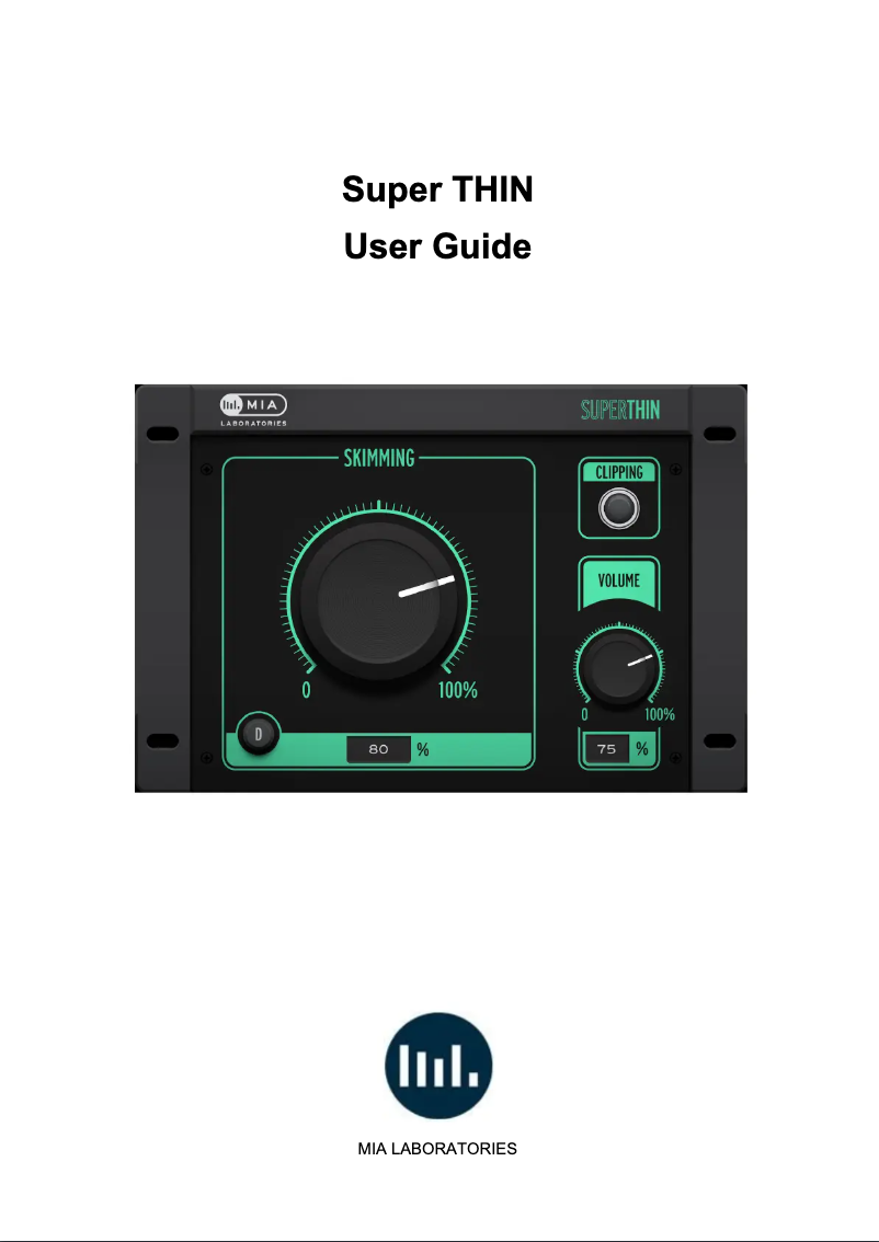 First page image of the manual for Super THIN