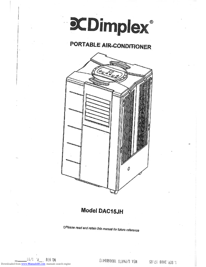 Image de la première page du manuel de l'appareil DAC15JH