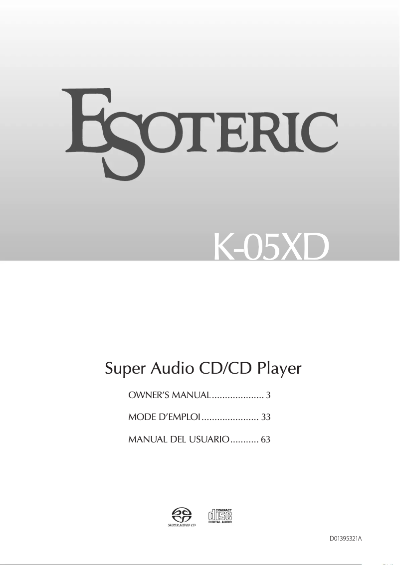 First page image of the manual for K-05XD