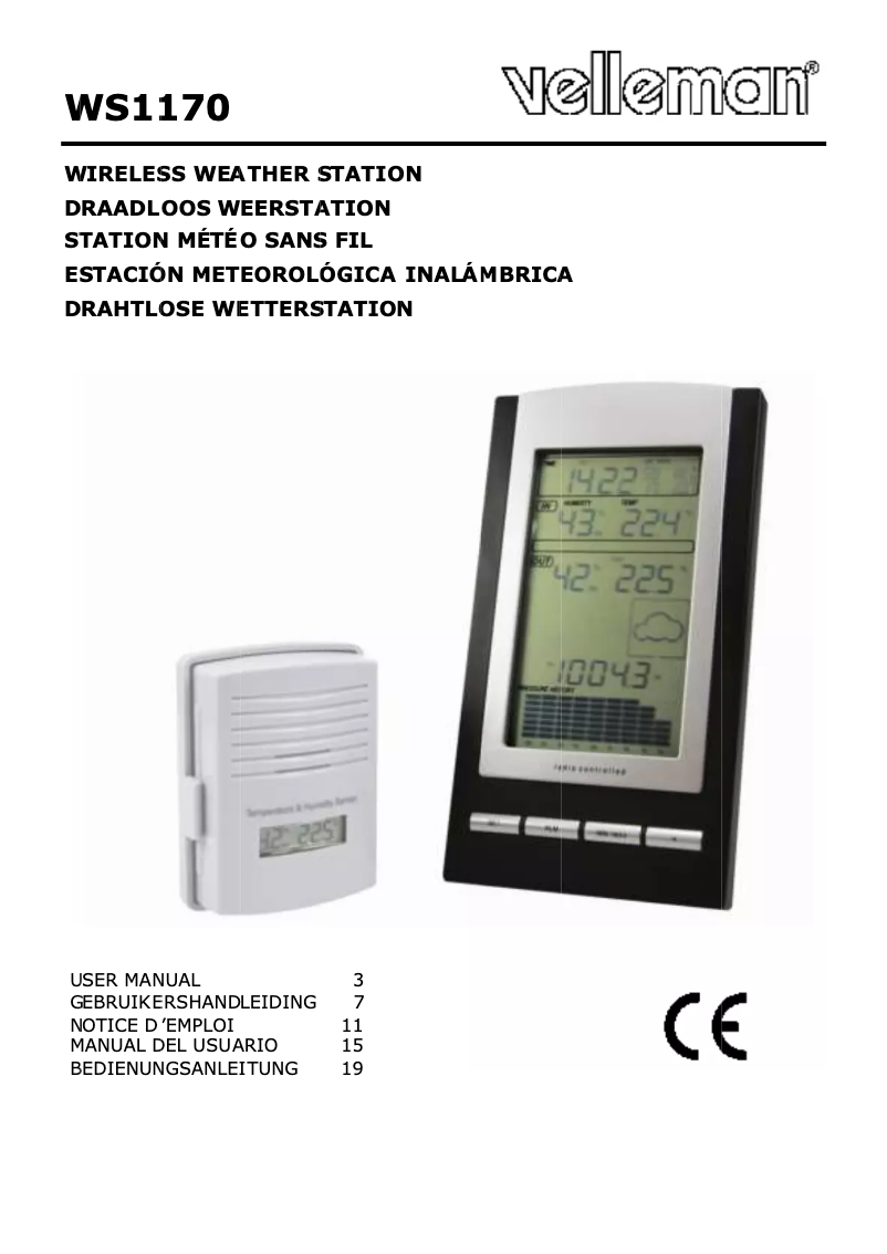 First page image of the manual for WS1170