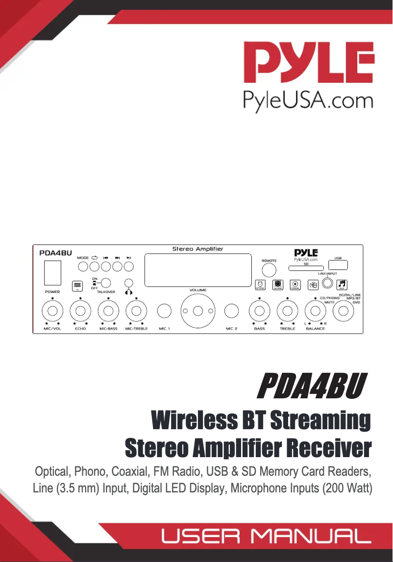 First page image of the manual for PDA4BU