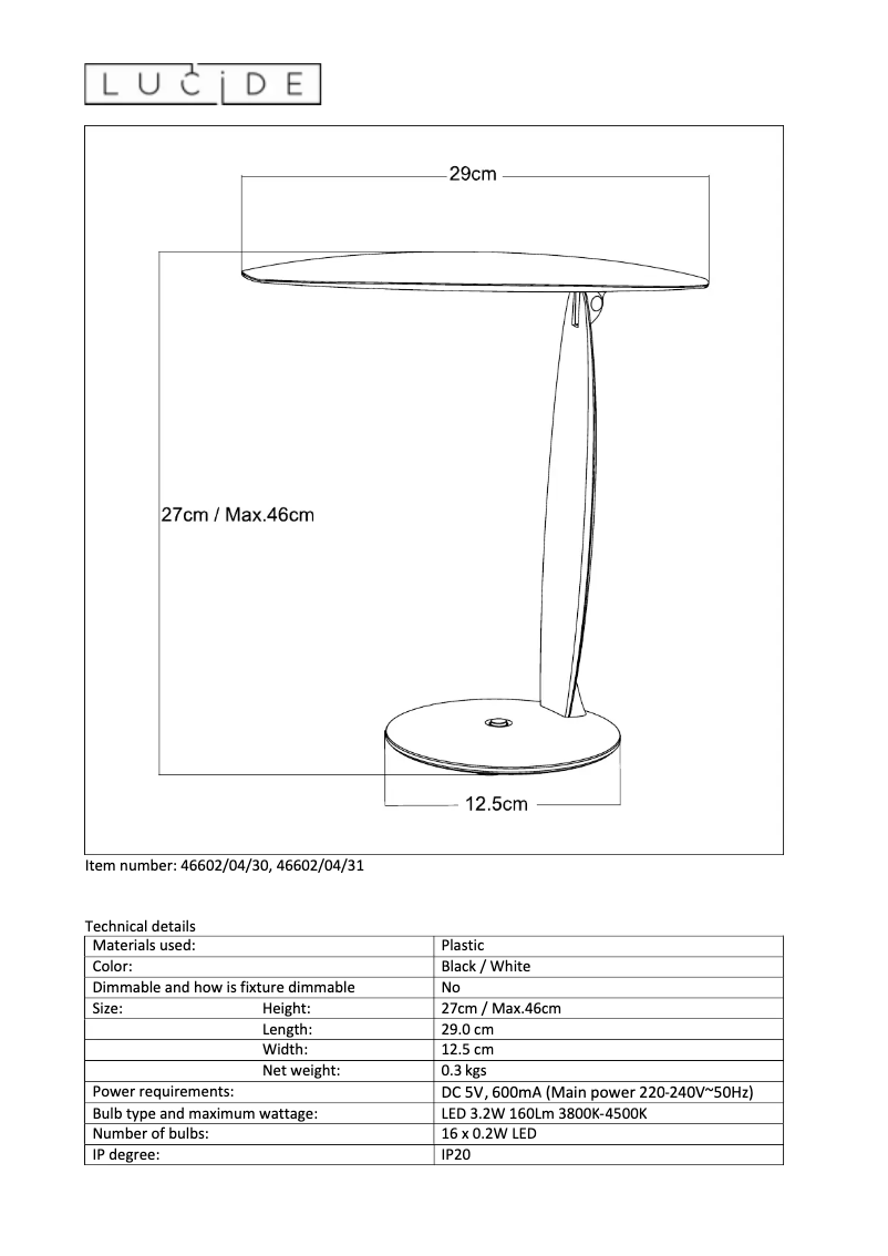 First page image of the manual for Jara LED