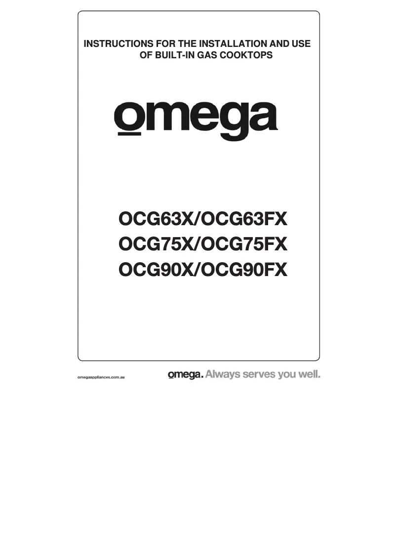 Page 1 of the manual User Manual Omega OCG75XB