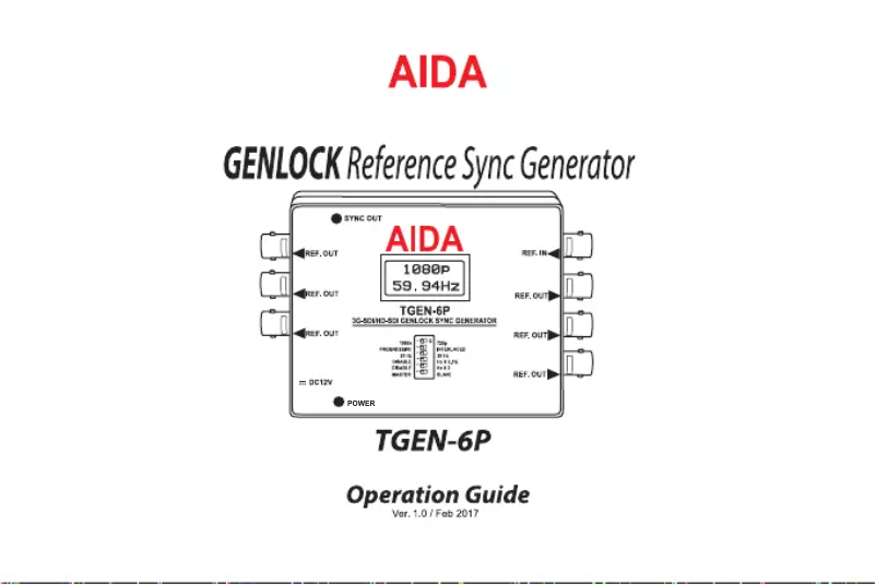 Page 1 of the manual User Manual Aida TGEN-6P