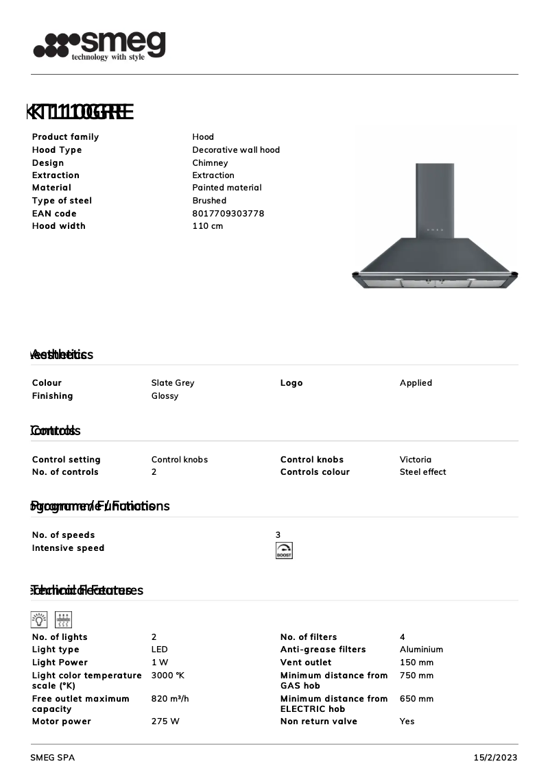 First page image of the manual for KT110GRE