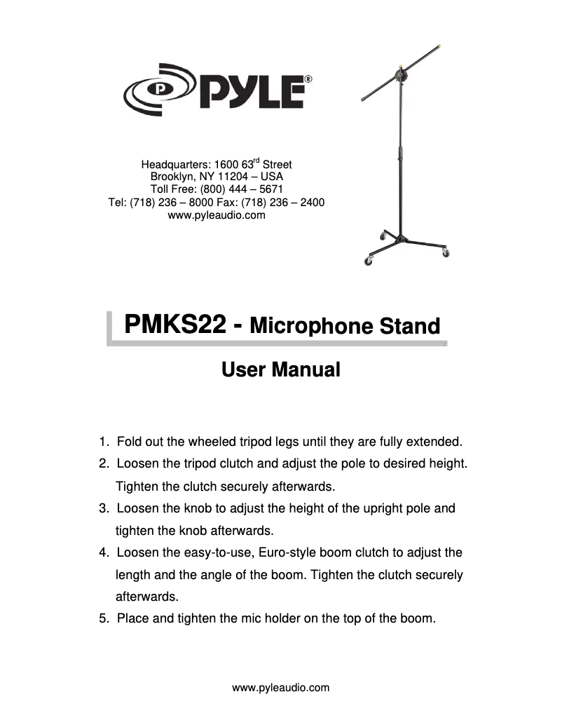 Page 1 of the manual User Manual Pyle PMKS22