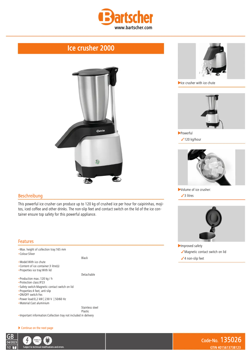 First page image of the manual for 135026