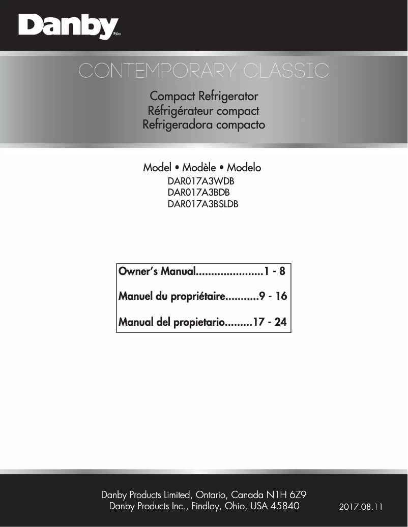 First page image of the manual for DAR026A2BSLDB